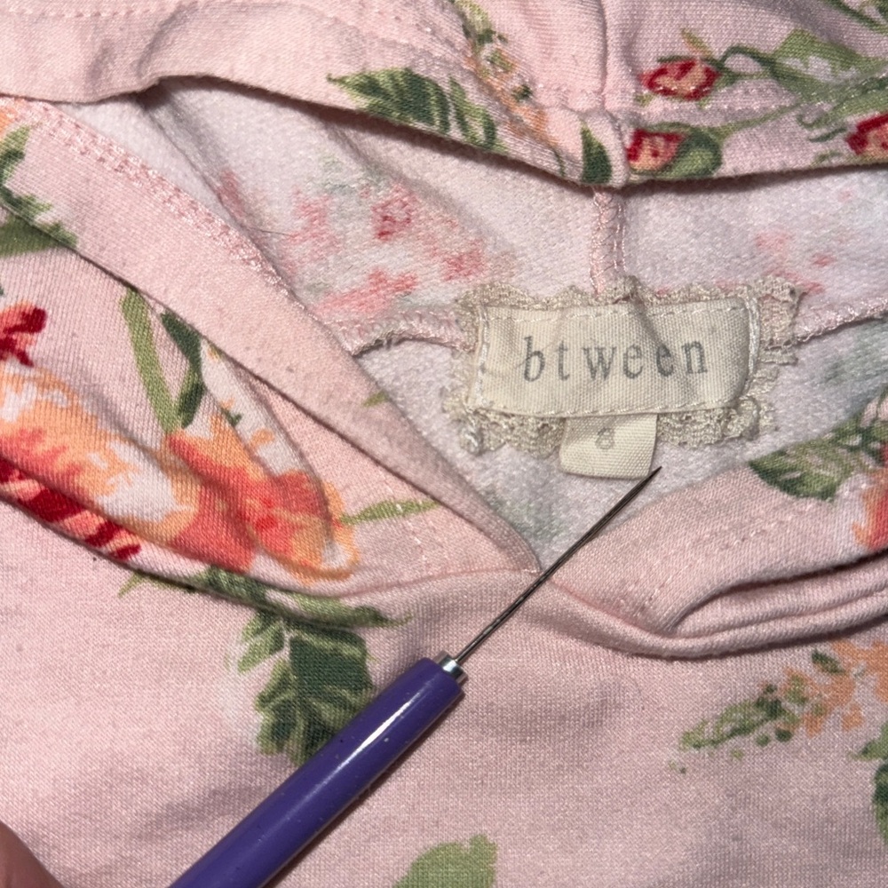 btween Light Pink Floral Hoodie - Picture 2 of 2